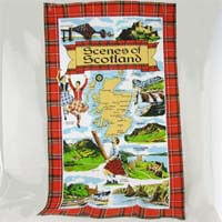 Elgate Tea Towel Tartan Scenes of Scotland 89g