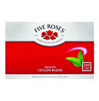 Five Roses Tagless Tea Bags (Pack of 200 Bags) 500g