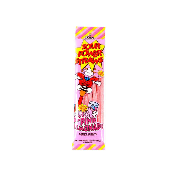 Dorval Pink Lemonade Flavor Sour Power Straws Pink Lemonade Flavor Straws 50g