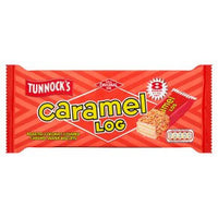 BEST BY JUNE 2024: Tunnocks Caramel Log Wafer Biscuits (Pack of 8) (HEAT SENSITIVE ITEM - PLEASE ADD A THERMAL BOX (ITEM NUMBER 114878) TO YOUR ORDER TO PROTECT YOUR ITEMS FROM HEAT DAMAGE 270g