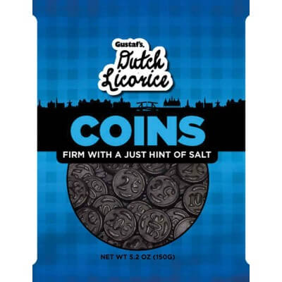 Gustafs Licorice Coins Firm with Just A Hint Of Salt 150g