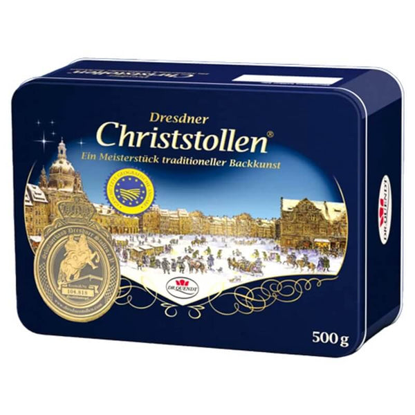 Dr Quendt Dresdner Traditional Christmas Stollen Gift Tin 500g