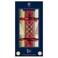 Tom Smith Christmas Crackers Cream Red and Gold Christmas Trees Foil Finish 6 x 12 Inch Crackers 600g