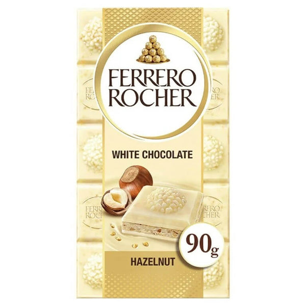 Ferrero Rocher White Chocolate with Hazelnut Filling Tablet 90g