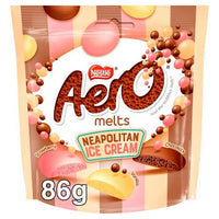Nestle Aero Melts Neapolitan Ice Cream Pouch (HEAT SENSITIVE ITEM - PLEASE ADD A THERMAL BOX (ITEM NUMBER 114878) TO YOUR ORDER TO PROTECT YOUR ITEMS FROM HEAT DAMAGE) 86g