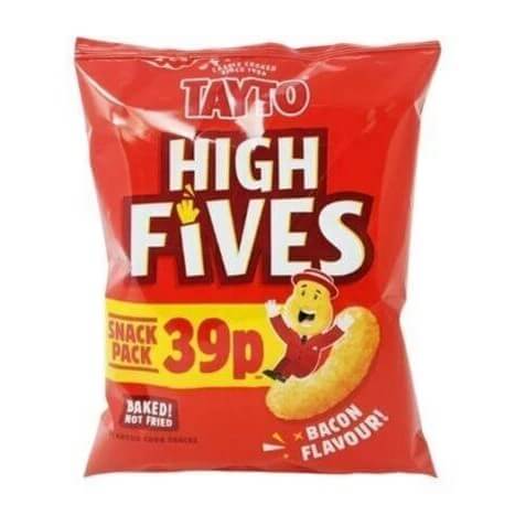 Tayto High Fives Corn Snack Bacon Flavor 25g