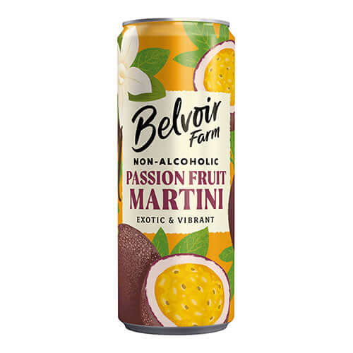 Belvoir Passion Fruit Martini Alcohol Free Can Exotic and Vibrant 250ml