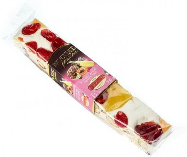 Quaranta Selection Frutta Esotica Soft Nougat Bar Exotic Fruit Papaya Cherry Pianepple 100g