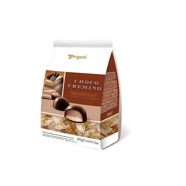 Vergani Choco Cremino Milk Chocolate Pralines Filled with Hazelnut and Almond Cream 220g