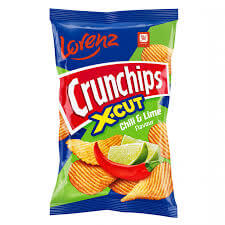 Lorenz Crunchips X-Cut Chilli and Lime 130g